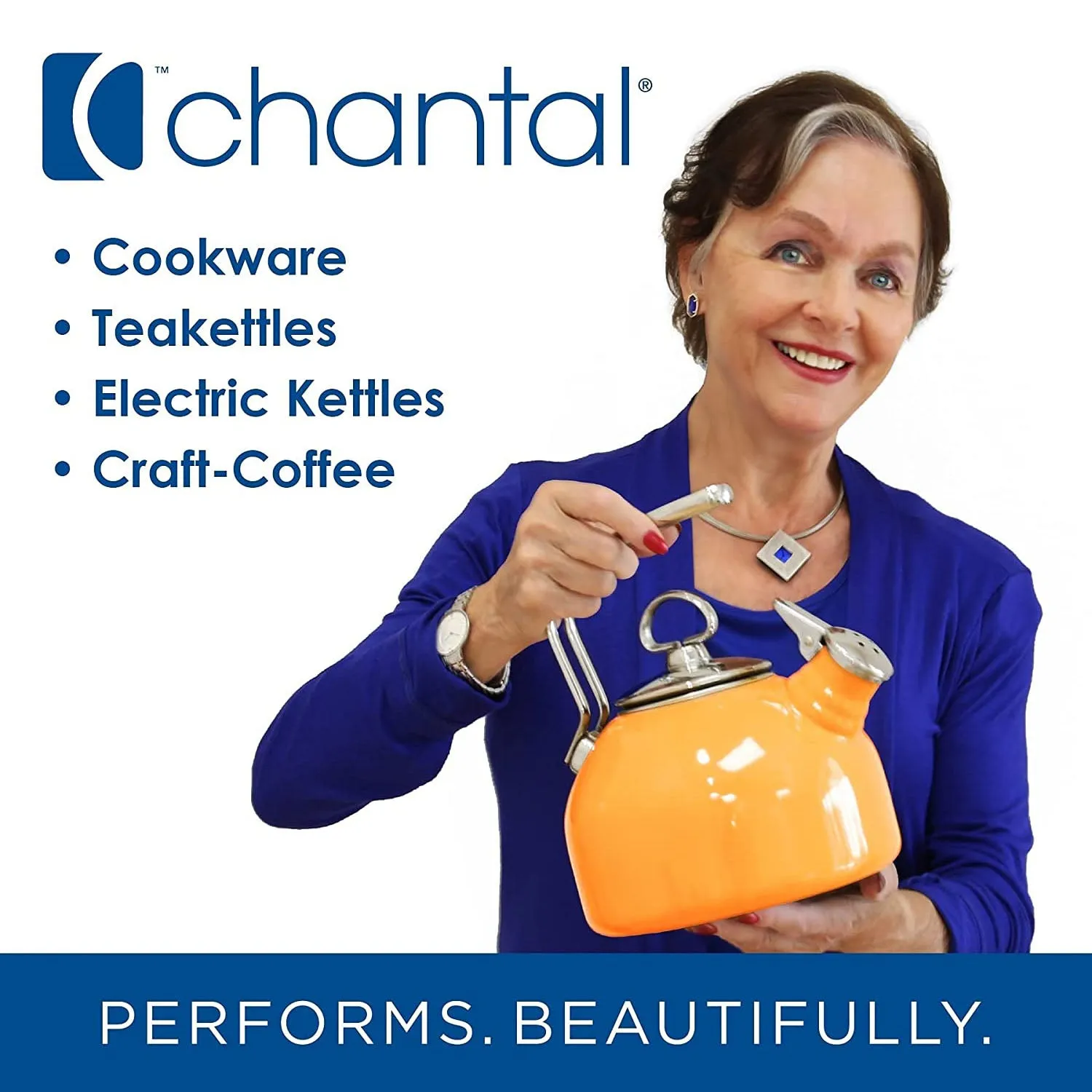 Chantal Enameled Cast Iron Cookware, 4 quart Saute Skillet, Marigold