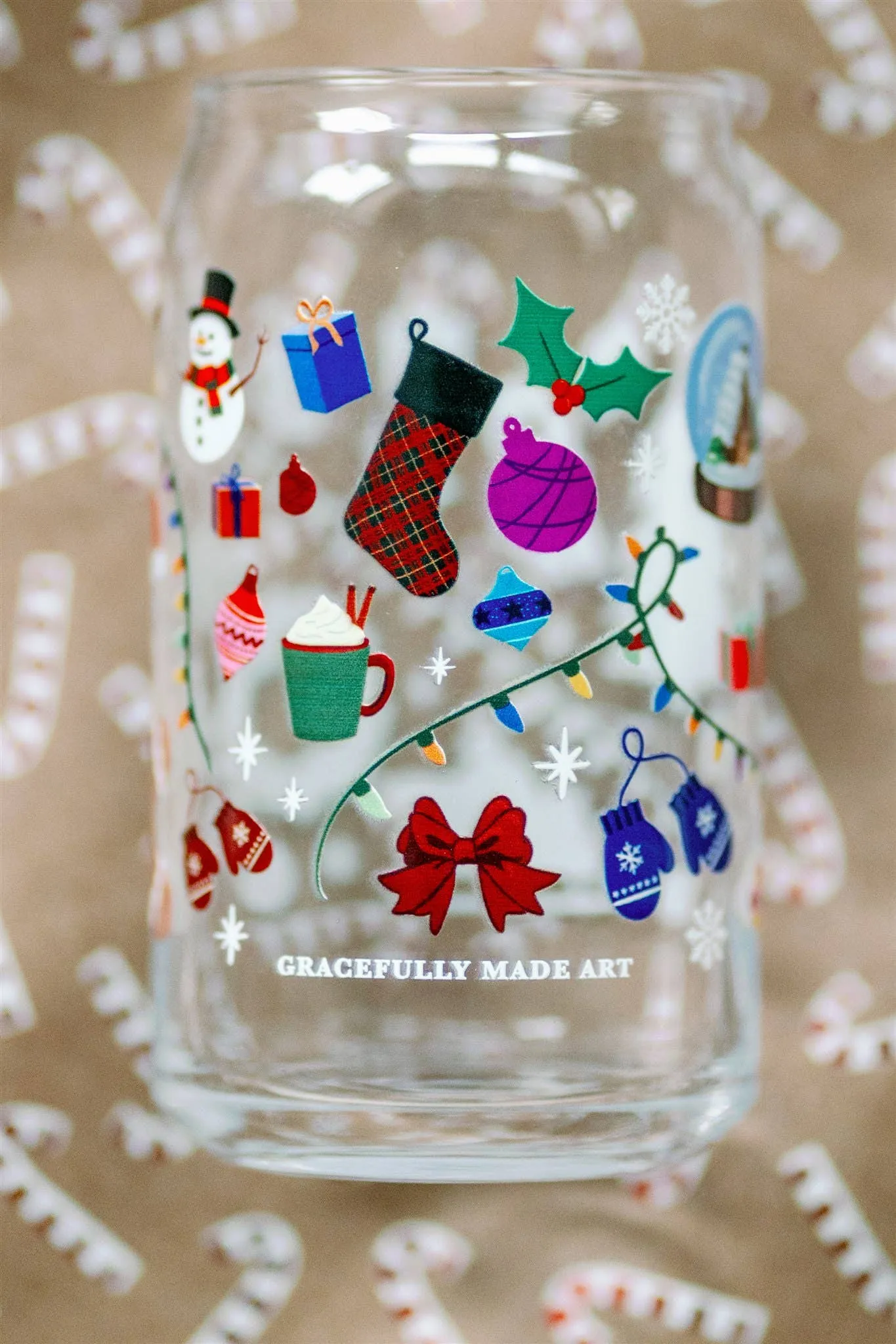 Christmas Glass Cup, Holiday, Christmas