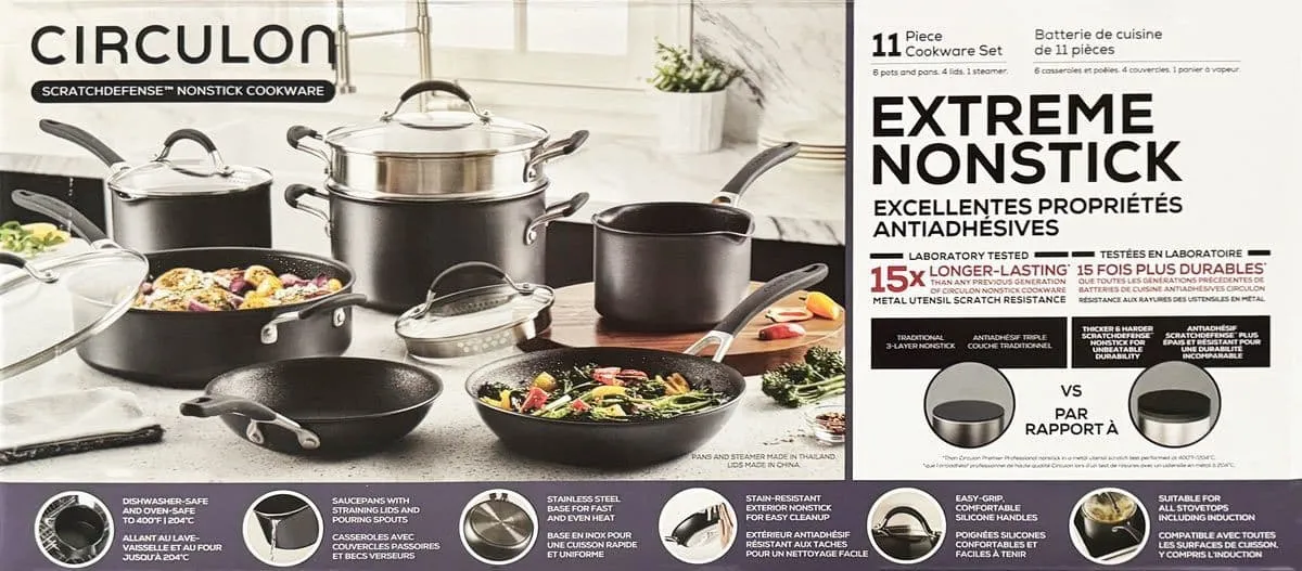 Circulon A1 Series With ScratchDefense 11 Piece Cookware Set