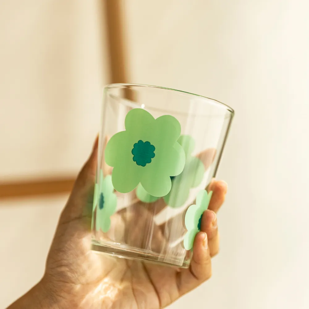 Coloured Glass Flower Cups