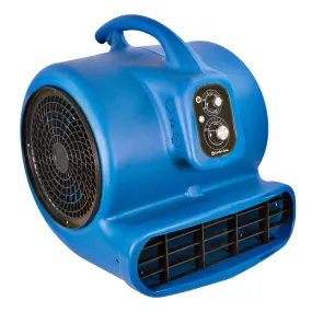 Comfort Zone Powergear 1/2 HP 3-Speed Carpet Dryer Blower Floor Fan with Timer in Blue