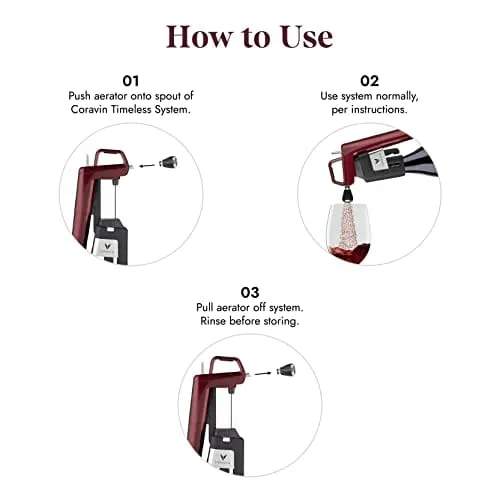 Coravin Aerator Attachment - Accessory for Coravin Wine by the Glass System and Wine Saver - Performs 60-90 Minutes Decant in Seconds