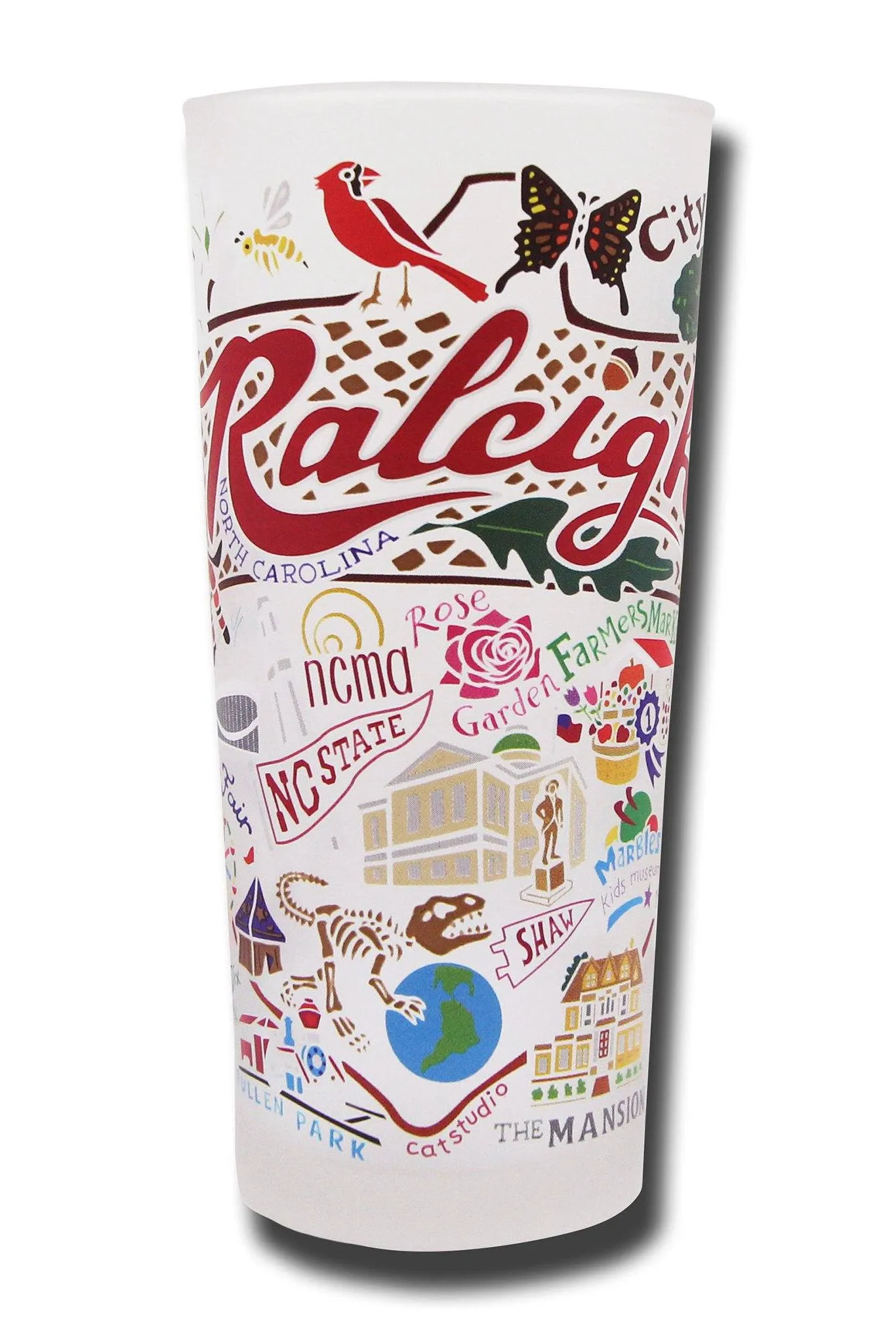 CS Frosted Glass Tumbler Cup - Raleigh