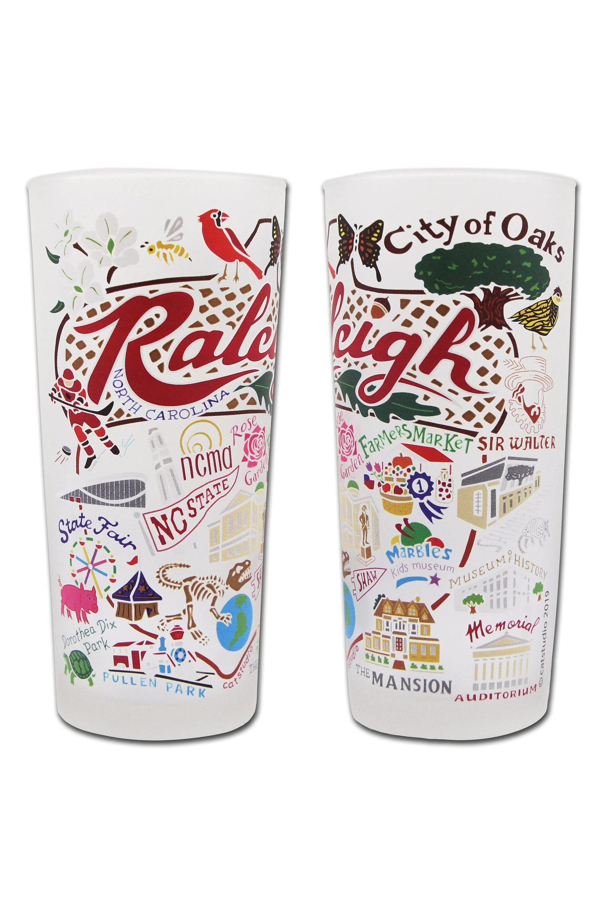 CS Frosted Glass Tumbler Cup - Raleigh