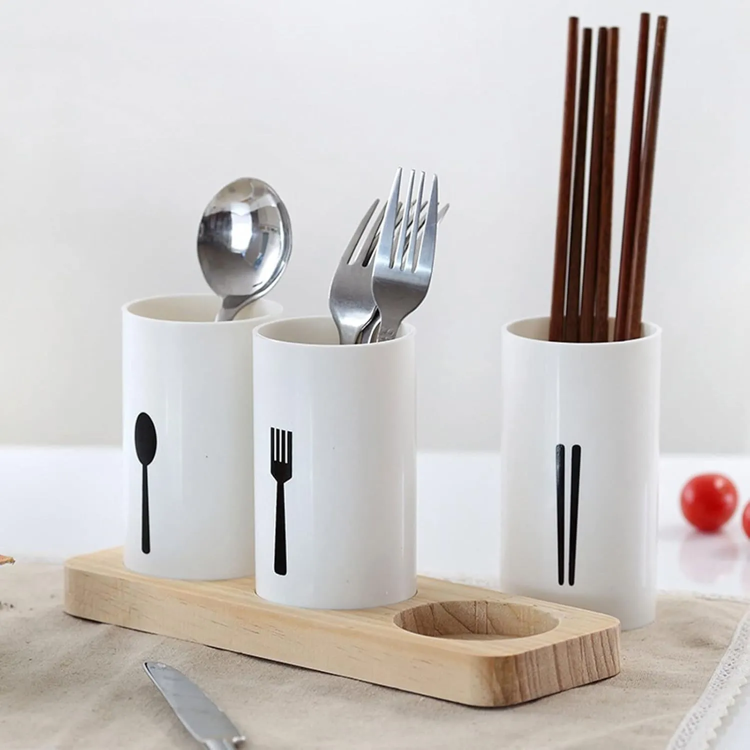 Cutlery Utensil Holder with Tray