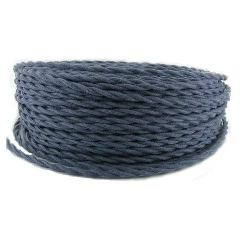 Denim Cotton Covered Twisted Wire- Per ft. - 18 AWG