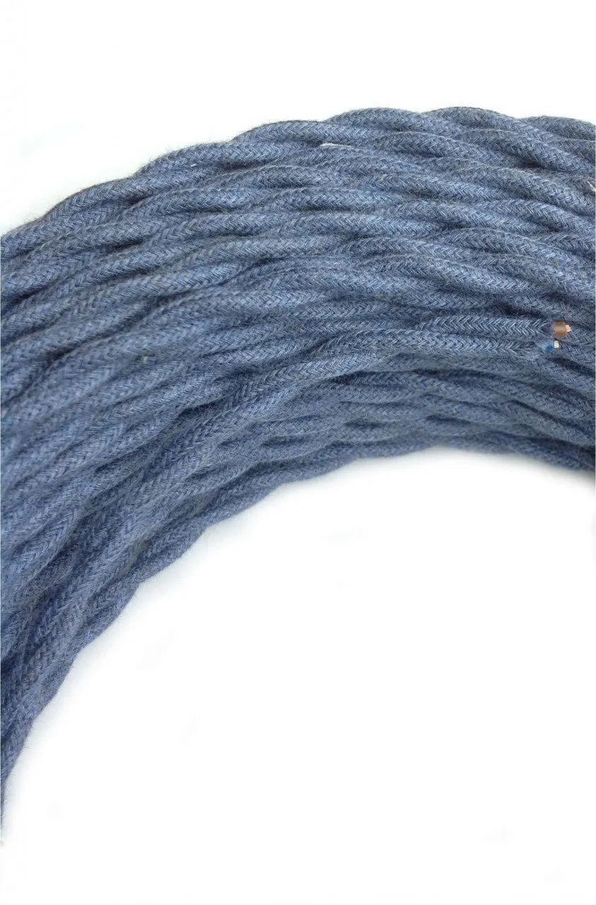 Denim Cotton Covered Twisted Wire- Per ft. - 18 AWG