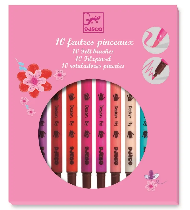 Djeco 10 Felt Brushes - Girl