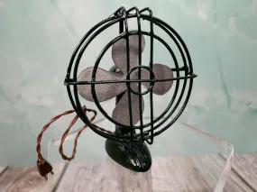 Dollhouse Miniature ~ Vintage IGMA Artisan Lew Kummerow Handmade Metal Fan Green