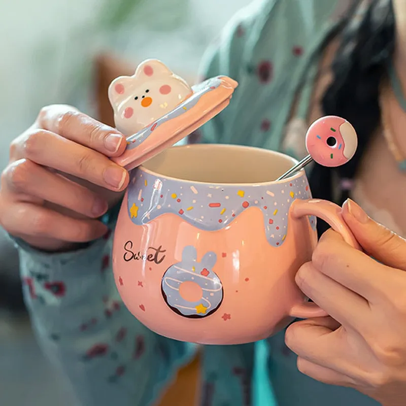 Donut Cat Ceramic Mug