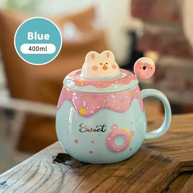 Donut Cat Ceramic Mug