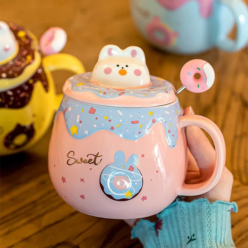 Donut Cat Ceramic Mug