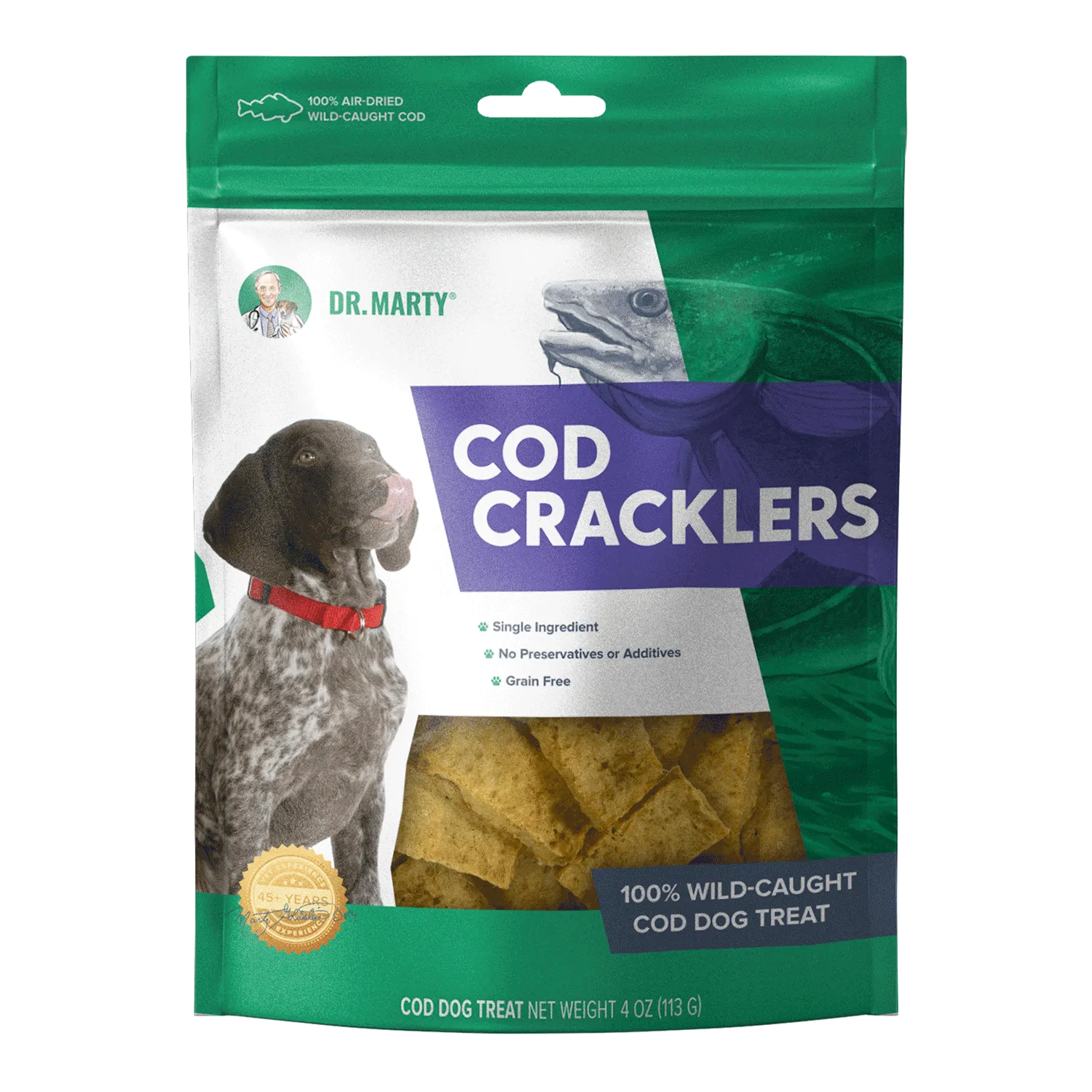 Dr. Marty Cod Cracklers 100% Air-Dried Wild-Caught Cod Treats