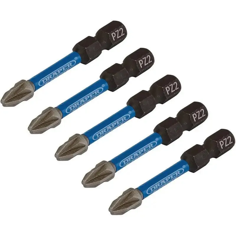 Draper Expert Impact Pozi Screwdriver Bit Set No.2 x 50mm - 5 Pack