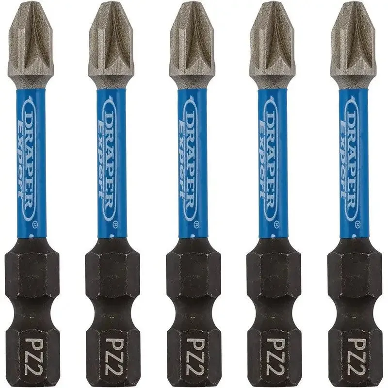 Draper Expert Impact Pozi Screwdriver Bit Set No.2 x 50mm - 5 Pack