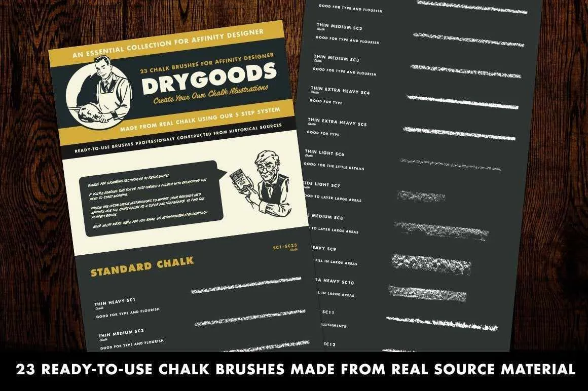 DryGoods | Chalk Brushes for Affinity Designer