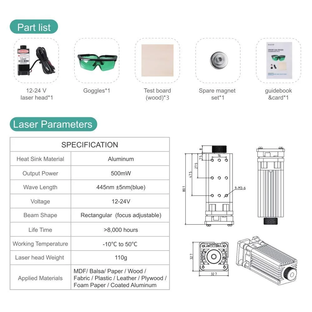 Engraving Laser Head Kits