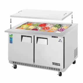 Everest - EOTP2, Commercial 47" 18 Pan Salad Sandwich Food Prep Table Refrigerator Open Top