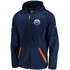 Fanatics Men's NHL Edmonton Oilers Authentic Pro Rinkside Gridback Full-Zip Hoodie