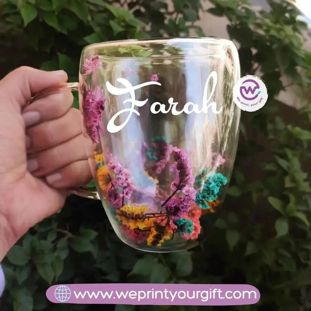 Floral double wall mug