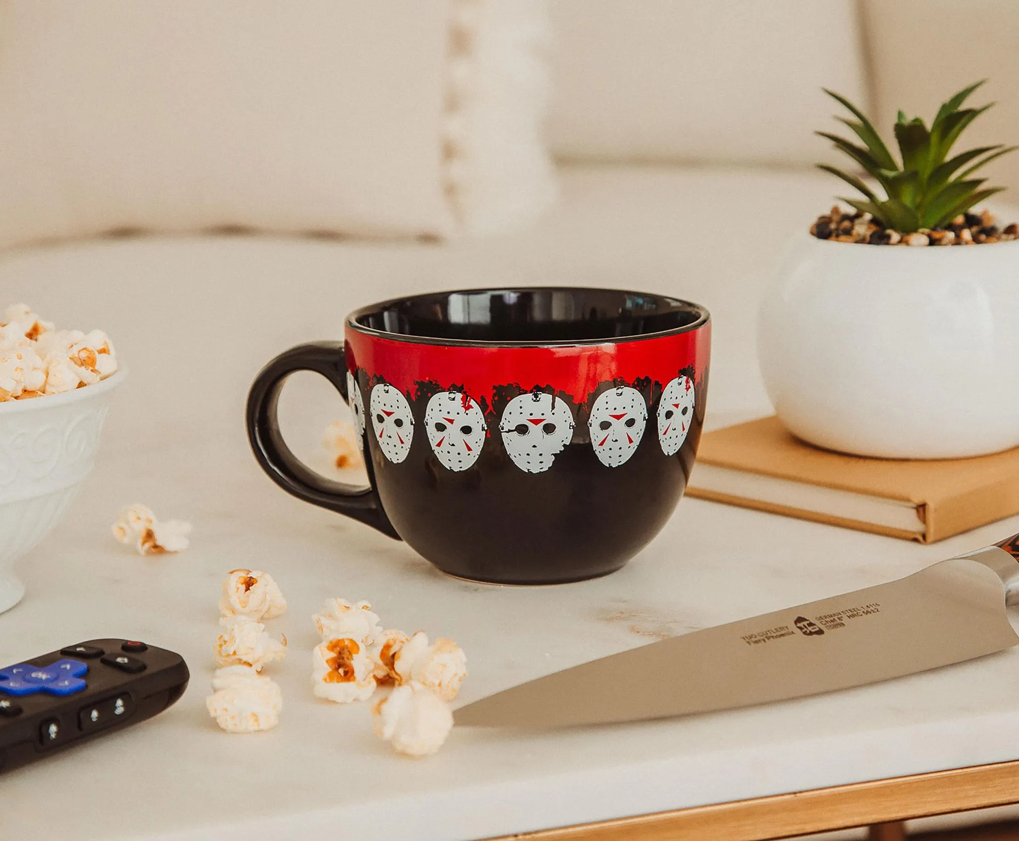 Friday the 13th Jason Mask Legacy Ceramic Soup Mug | Holds 24 Ounces