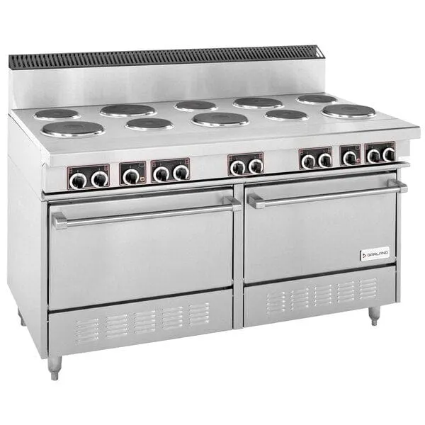 Garland SS684 Sentry Series Electric Restaurant Range w/ Dual Standard Oven Range Base & 10 Sealed Burners - 33 kW, 240/60/1