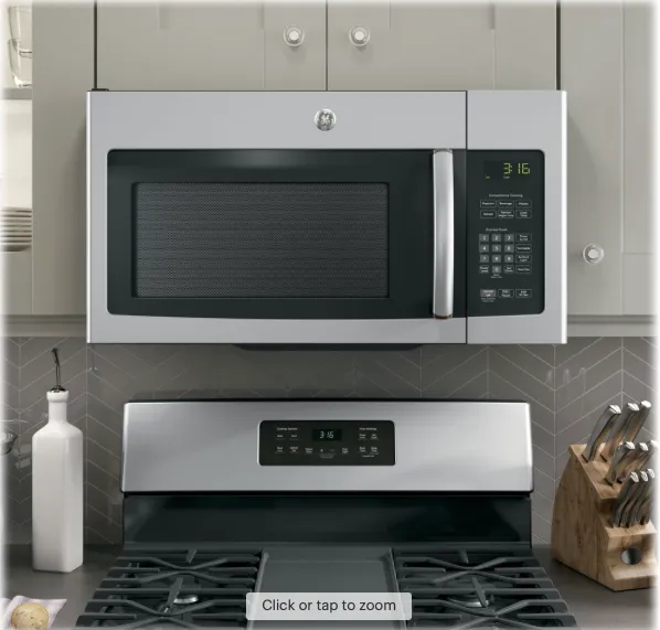 GE - 1.6 Cu. Ft. Over-the-Range Microwave - Stainless steel