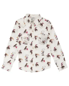 Girls' Bold Print Western Snap Shirt