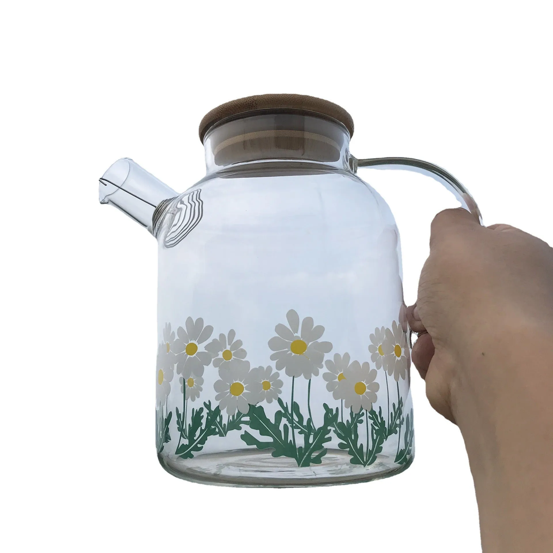 Glass Little Printed Glass Jug Set Summer Cold Water Bottle