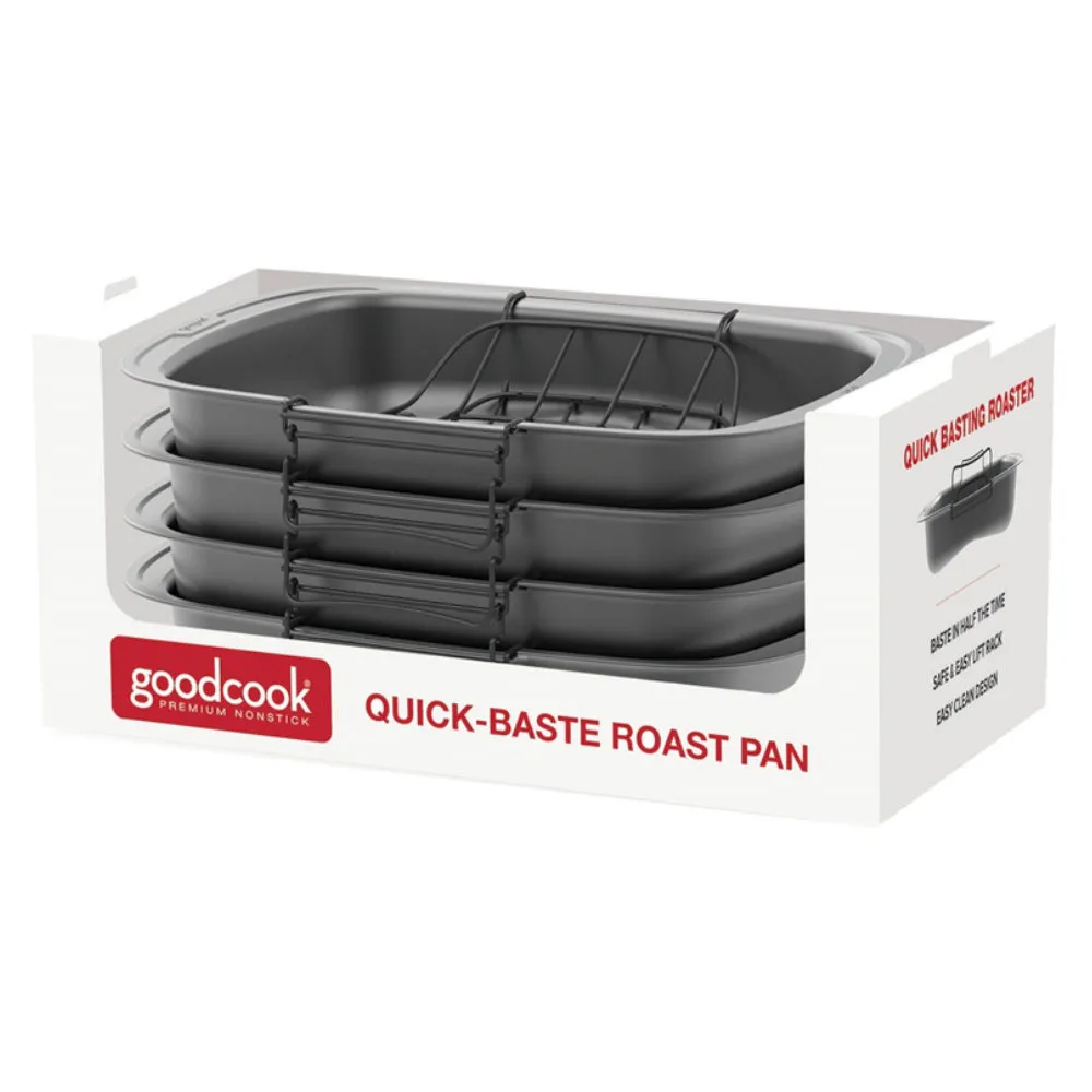 Good Cook 04116 Quick Baste Roast Pan, Grey