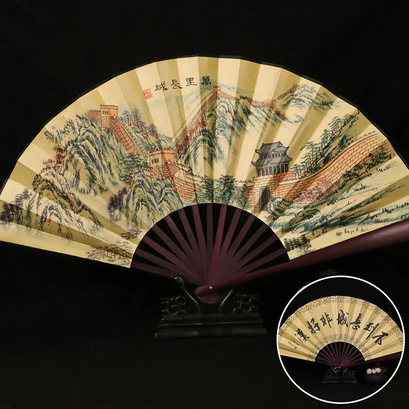 Great Wall Painting Handmade Traditional Chinese Folidng Fan Decorative Fan