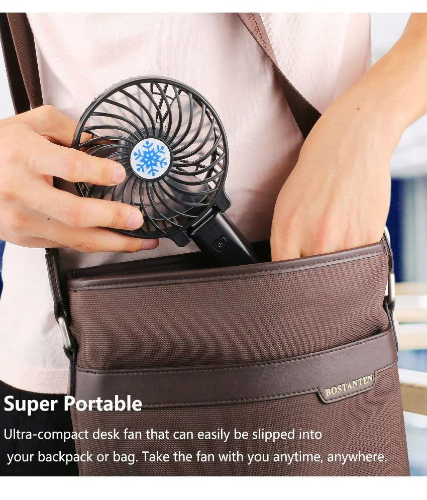 Hand Held Mini USB Rechargeable Portable Fan with Battery - Air Cooling Plastic Small Fan