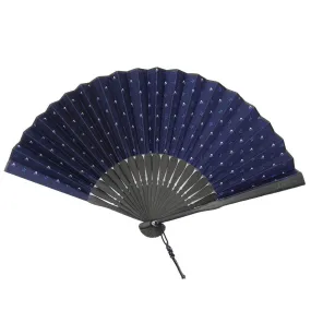 Hand Made Japanese Folding Fan -18.Hokusai Mt. Fuji Sakura Pattern with Silk & Bamboo Made in Japan