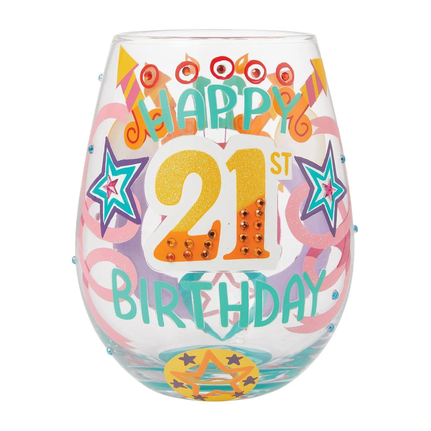 Happy 21st Lolita Stemless Wine Glass