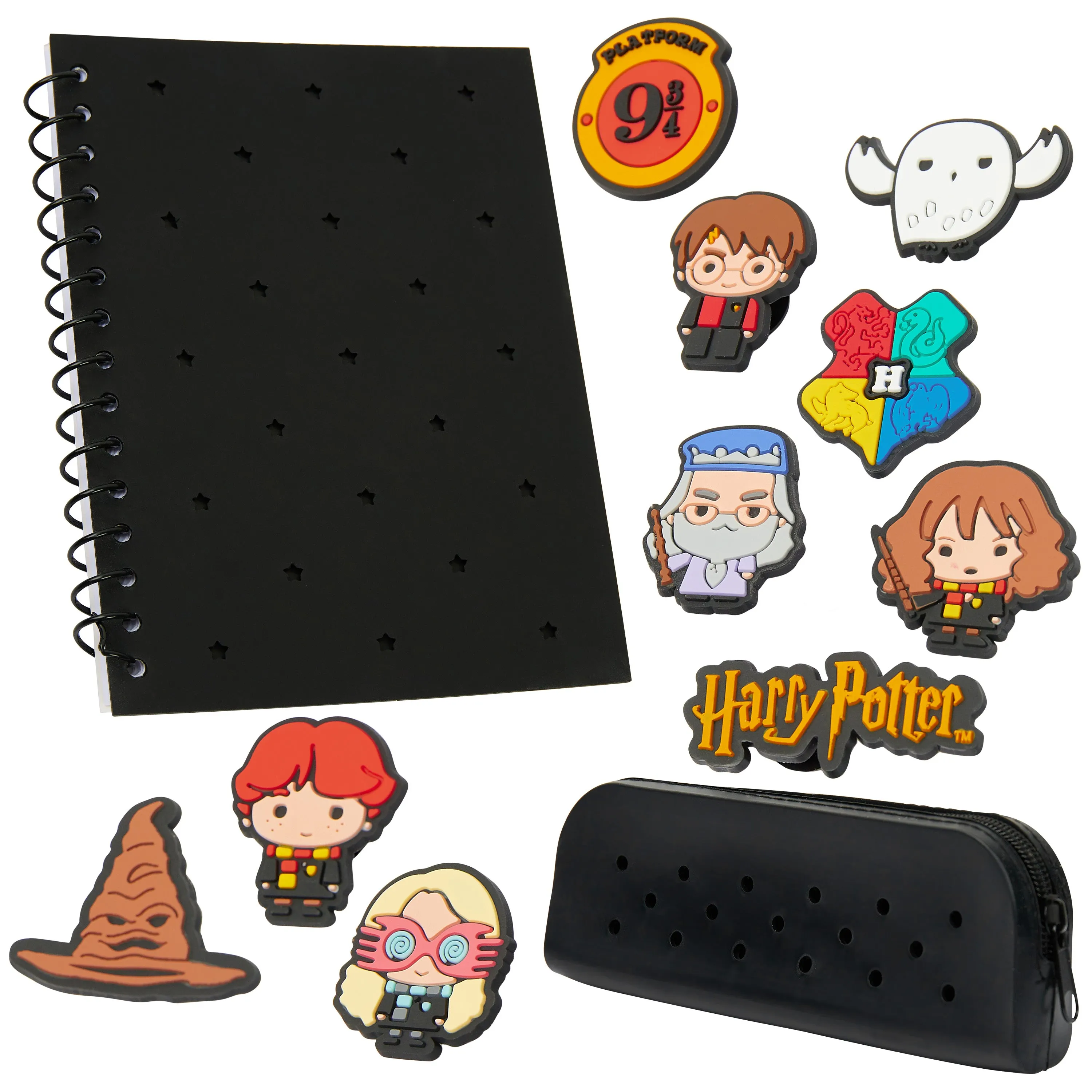 Harry Potter A5 Diary and Stationery Set with Customisable Chibi Character Pins