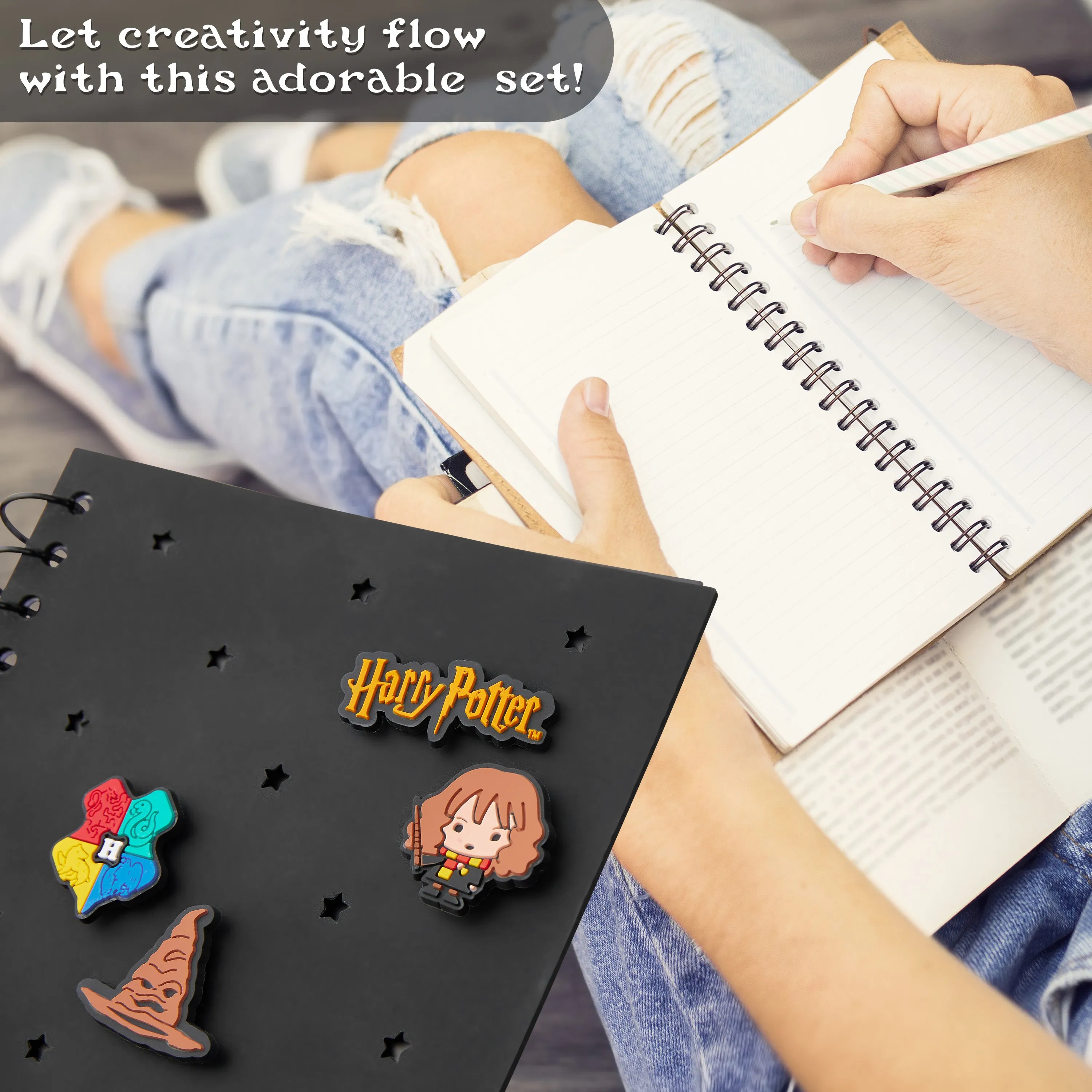 Harry Potter A5 Diary and Stationery Set with Customisable Chibi Character Pins