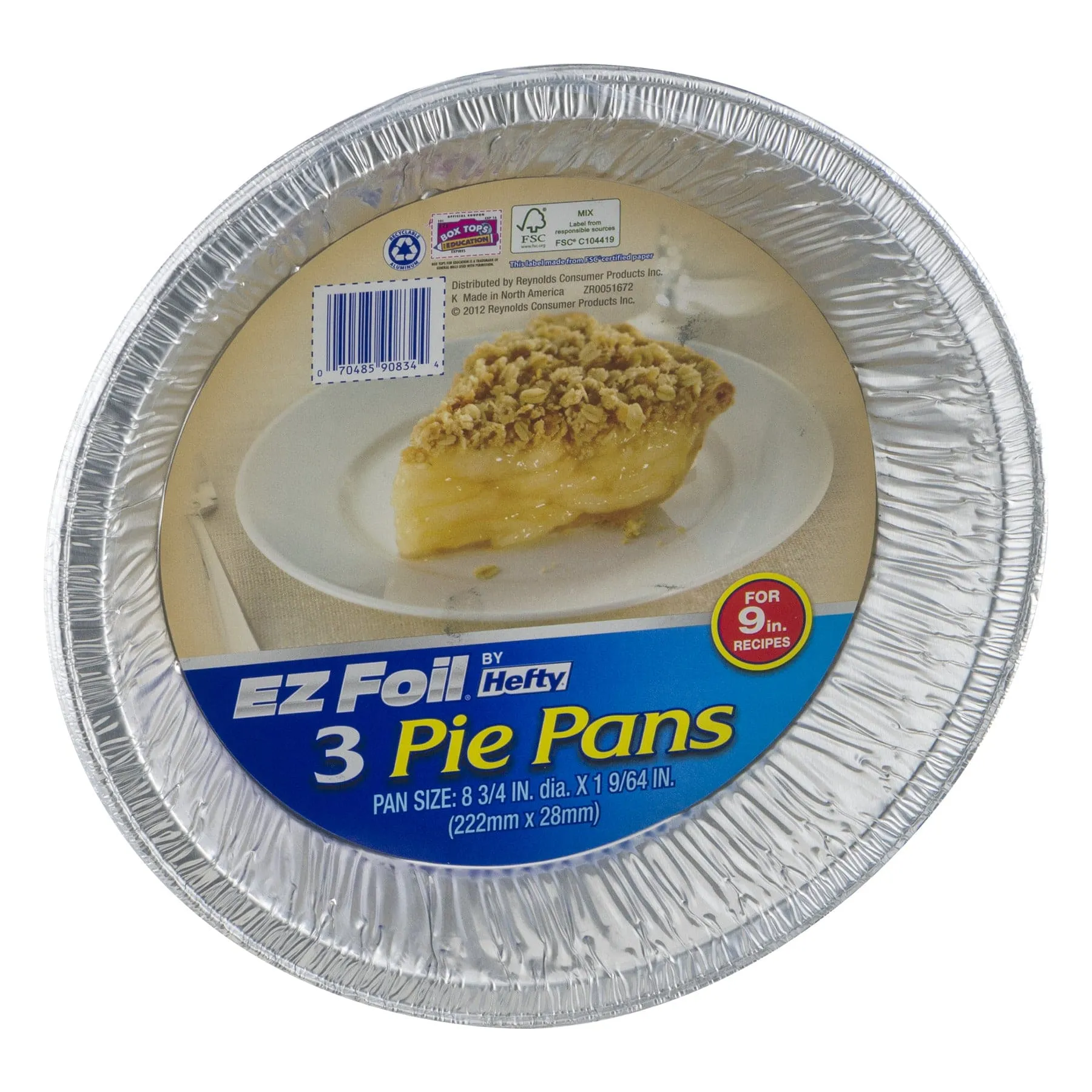 Hefty Ez Foil 9" Pie Pans, 3 Count - HEZFPP3