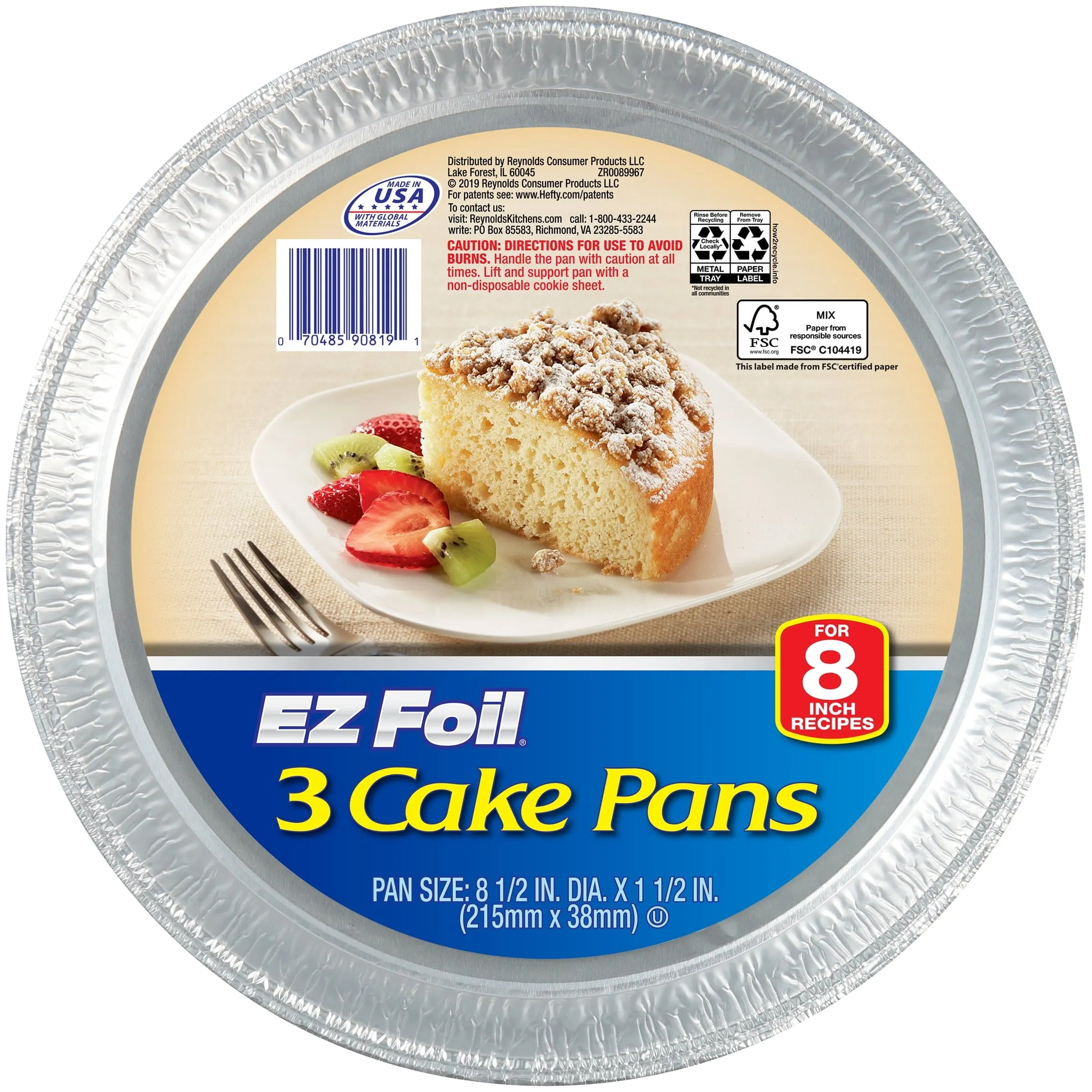 Hefty Ez Foil 9" Pie Pans, 3 Count - HEZFPP3