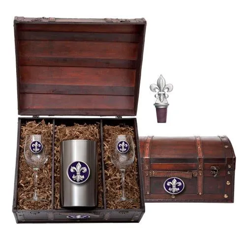 Heritage Wine Chest Set FLEUR DE LIS Purple WINE CHEST SET