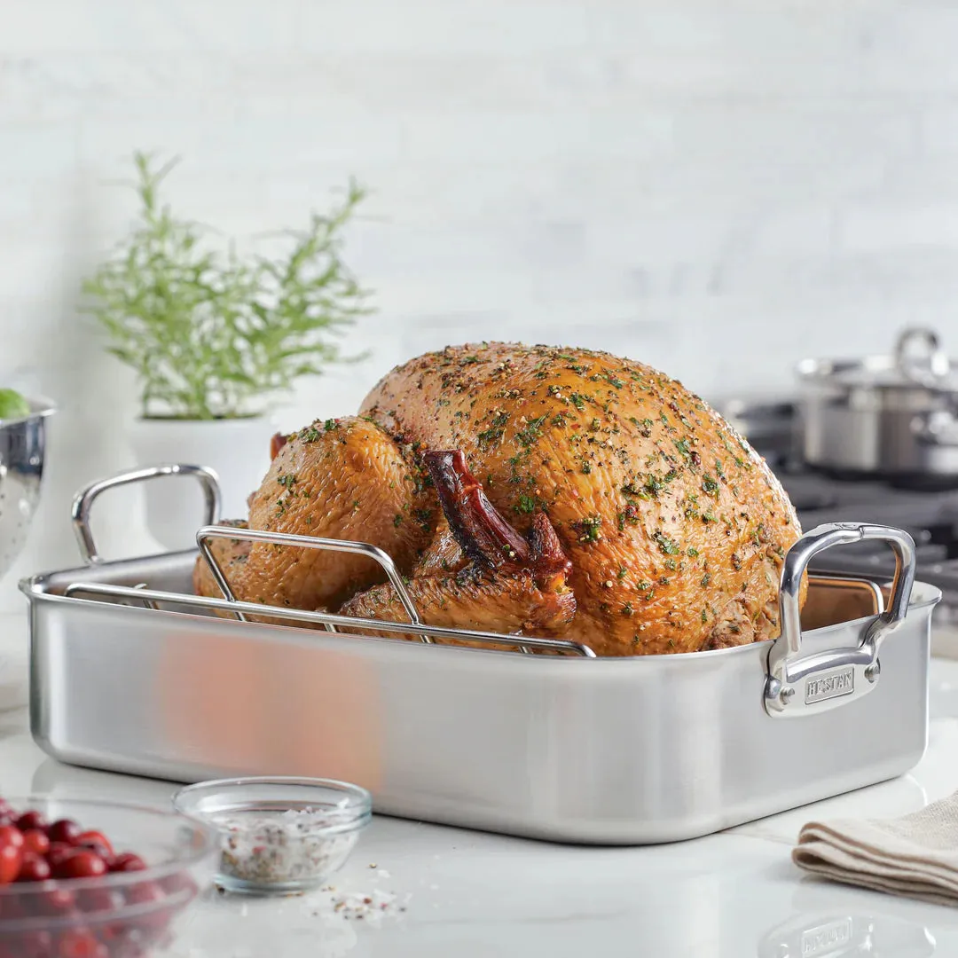 Hestan Provisions 16.5-inch Classic Clad Roaster with Rack