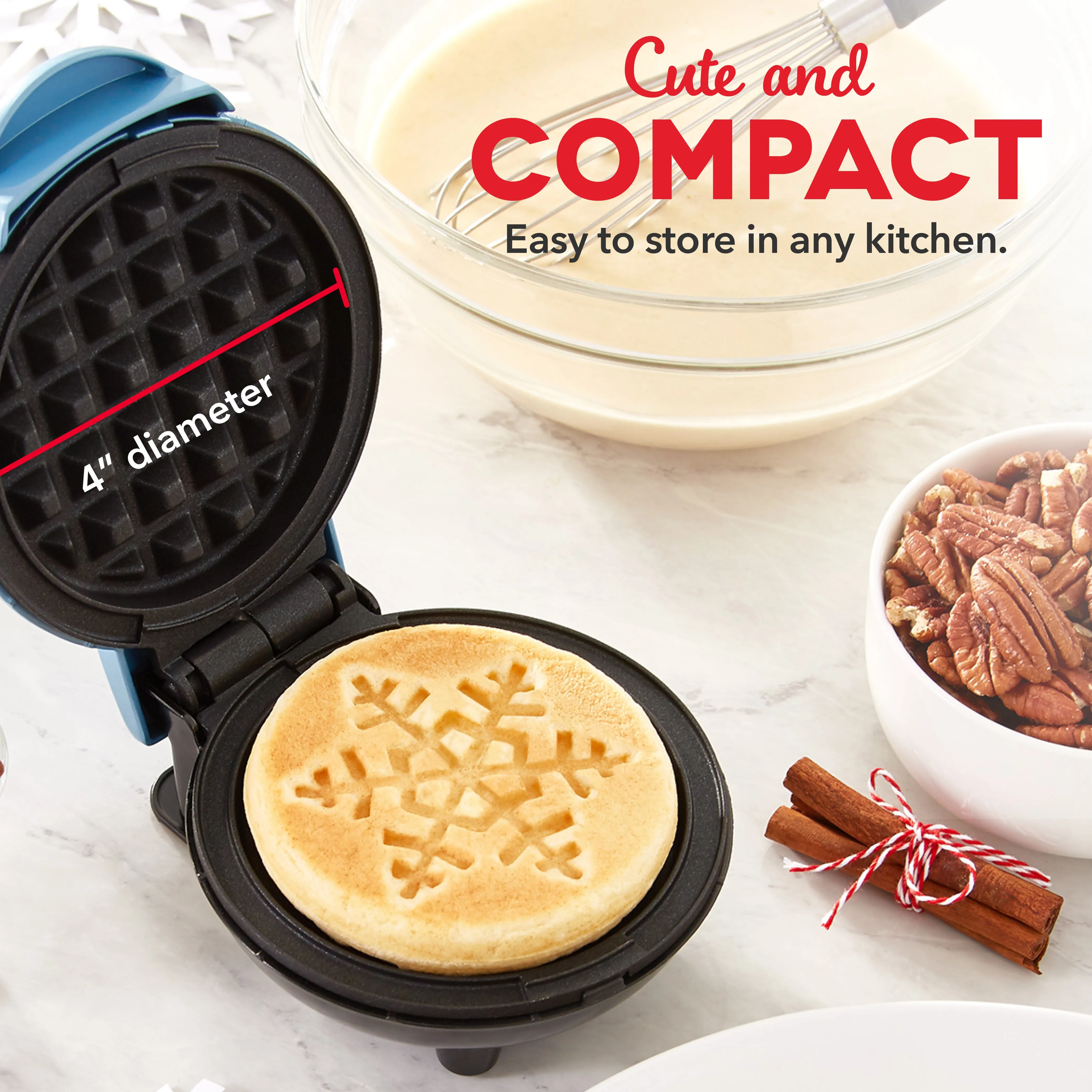 Holiday Mini Waffle Maker 2-Pack