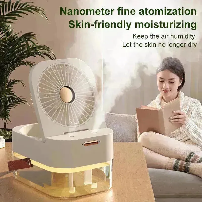 Humidifier Spray Fan Portable Fan Air Cooler Air Humidifier USB Fan Desktop Fan With Night Light For Summer Home Appliance