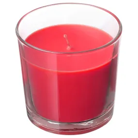 IKEA SINNLIG Scented Candle in Glass, Garden, red(Strawberry y Berry) 1pcs 603.374.19