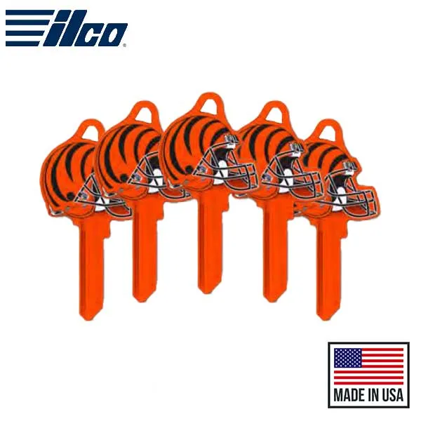 Ilco - NFL TeamKeys - Helmet Edition - Key Blank - Cincinnati Bengals - KW1 (5 Pack)