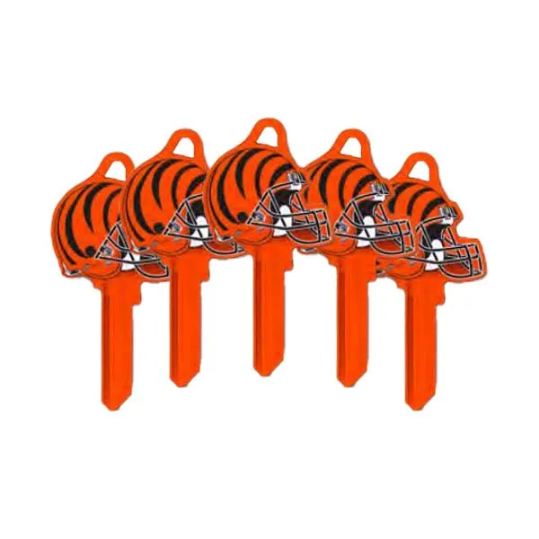 Ilco - NFL TeamKeys - Helmet Edition - Key Blank - Cincinnati Bengals - KW1 (5 Pack)