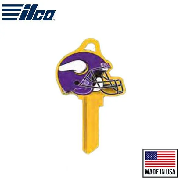 Ilco - NFL TeamKeys - Helmet Edition - Key Blank - Minnesota Vikings - SC1 (5 Pack)