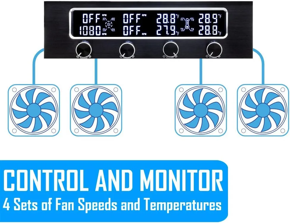 Kingwin FPX-008 Fan Controller 4 Channel With LED