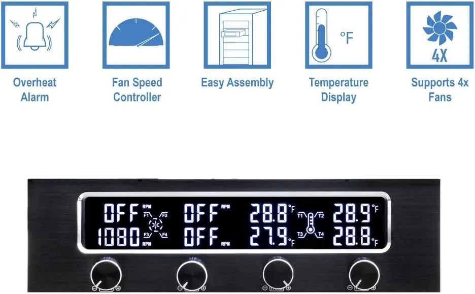 Kingwin FPX-008 Fan Controller 4 Channel With LED