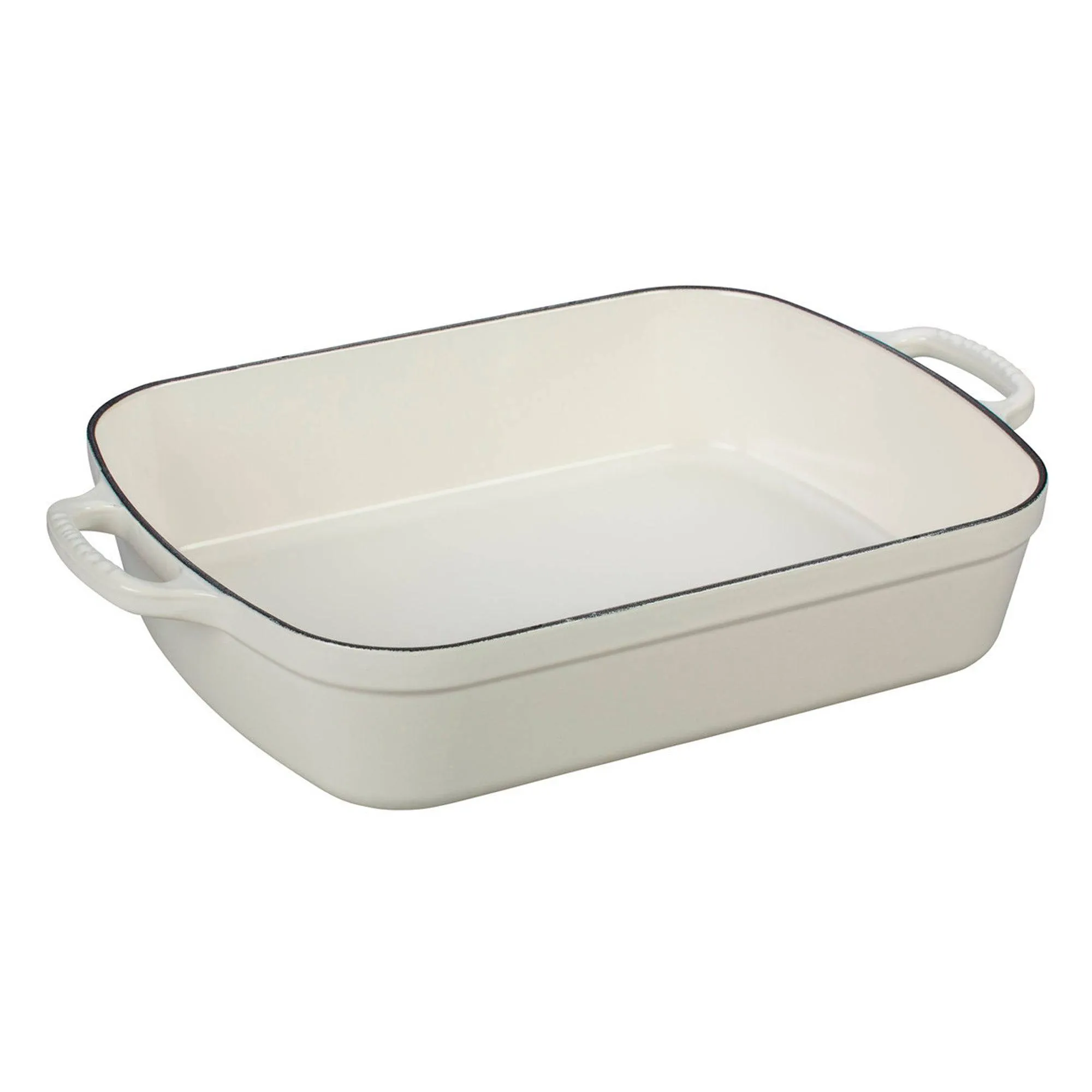 Le Creuset Signature Enameled Cast Iron Rectangular Roasting Pan, 5.25-Quart, White