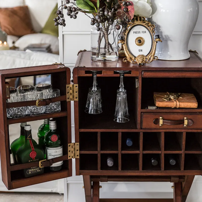 Leather Bar Cabinet On Stand